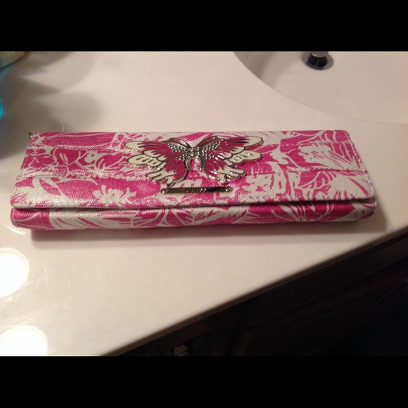 Clutch bag in pink/white. - Picture 1 of 4