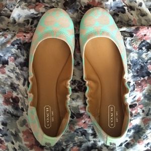 Coach mint green flats