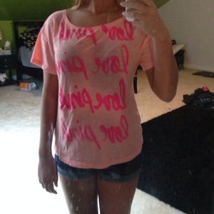Love pink orange shirt