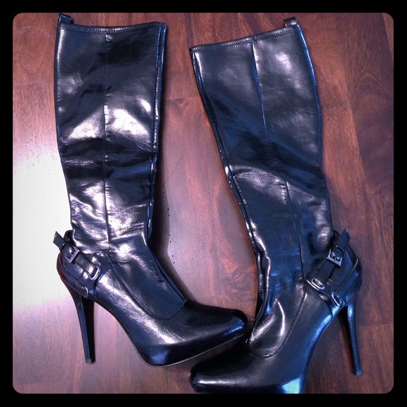 Guess knee high patent boots