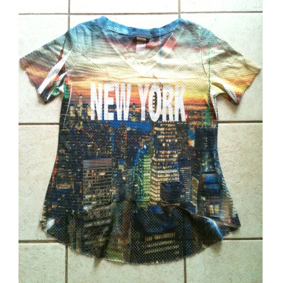 New York Mesh Jersey Hi-low Top