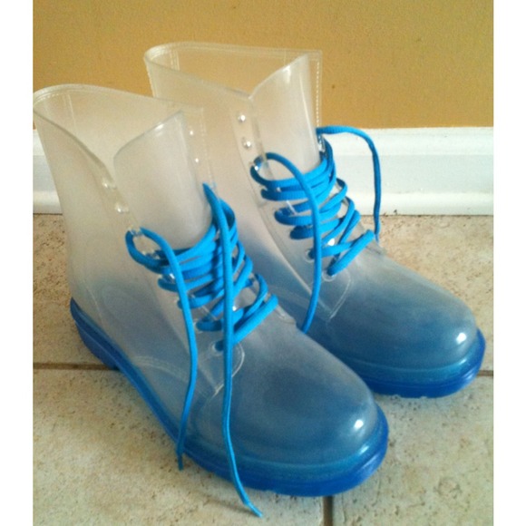 Clear transparent rain boots