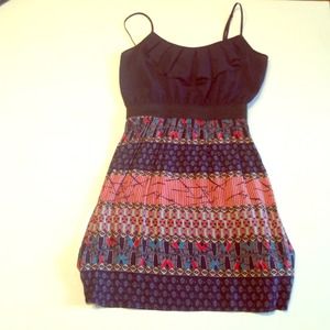 Navy and red ruffle sundress