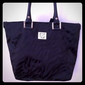 Anne Klein Black Zebra Tote