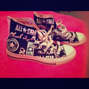 💗black and pink cute converse💗