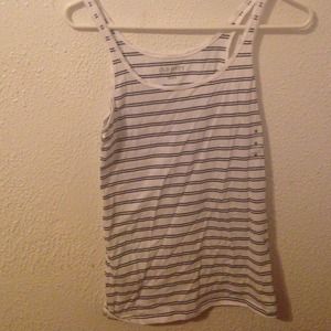 Navy blue and white striped tank top