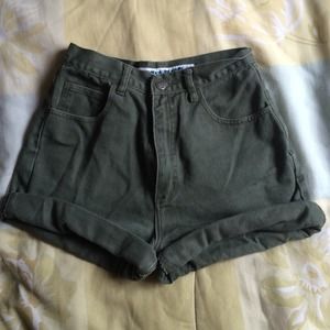 Olive green high waisted shorts