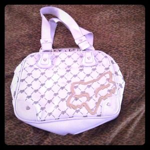 Fox riders white and gold purse