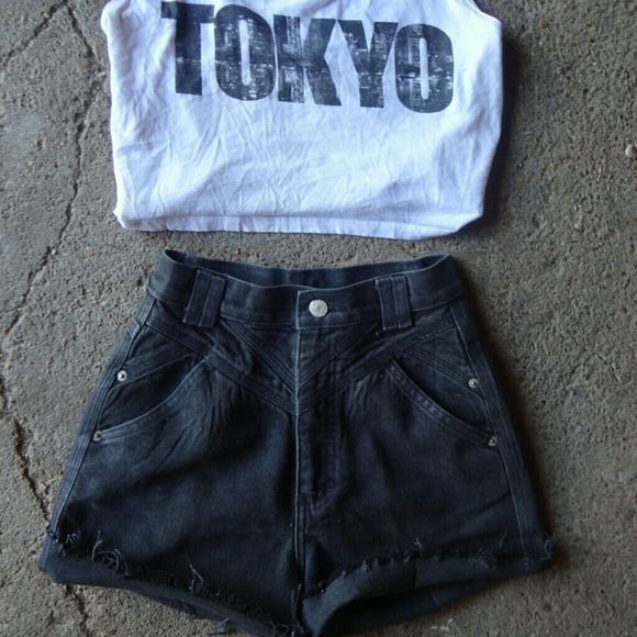 Black High wasited shorts