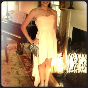 High-Low Coral Strappless