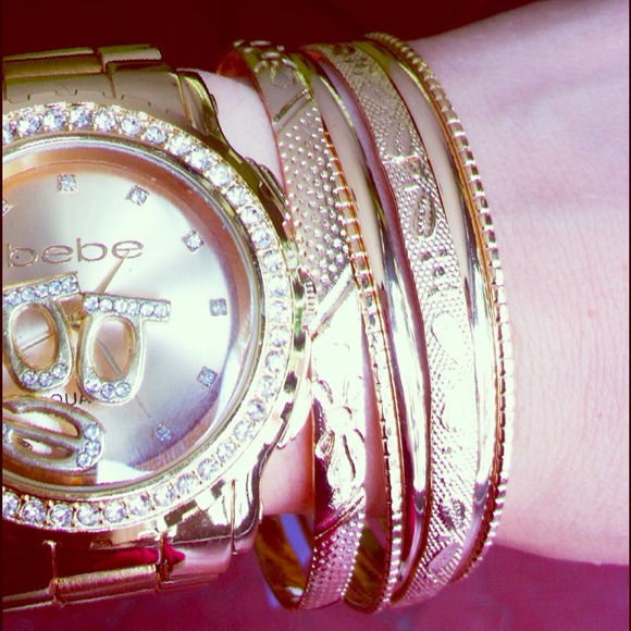 fashion jewelry Jewelry - Gifted: Brocade Gold Bangles