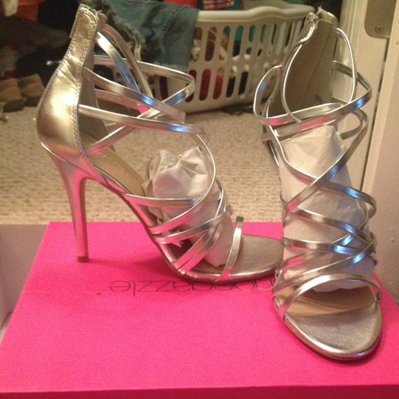 Silver Strappy Heels
