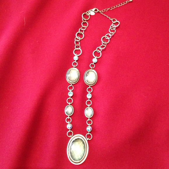 Lia Sophia Distressed Blue Jewel Necklace