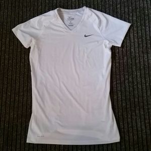 Nike Pro Combat white fitted top