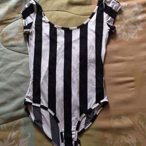 Striped body suit