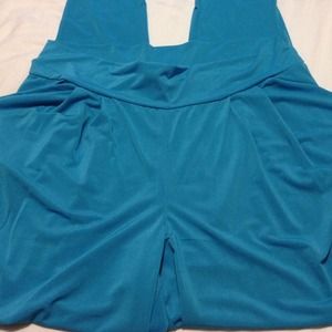 Turquoise Plus Sz Harem inspired fitted ankle pant