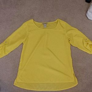 Sheer yellow shirt