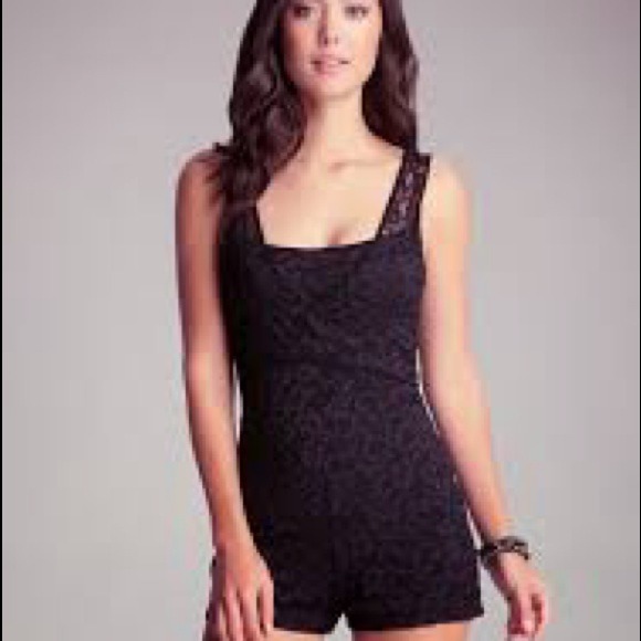 Bebe black lace romper