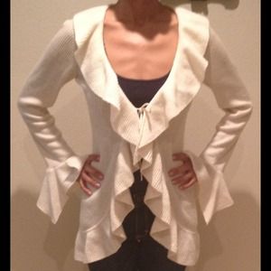 Bebe Cream colored ruffled sweater