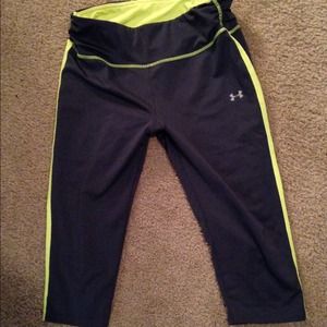 Grey and lime green workout capris