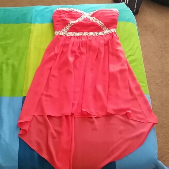 Short Coral high low dress