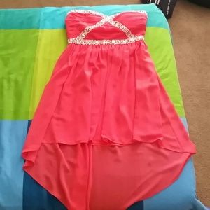 Short Coral high low dress