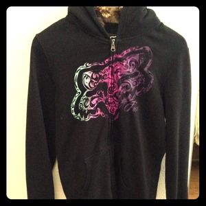 Ladies Fox Sweatshirt with Fur Hood size large