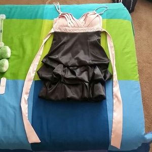 Pearl pink and black formal dress