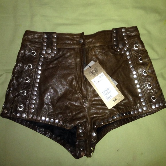 Leather shorts