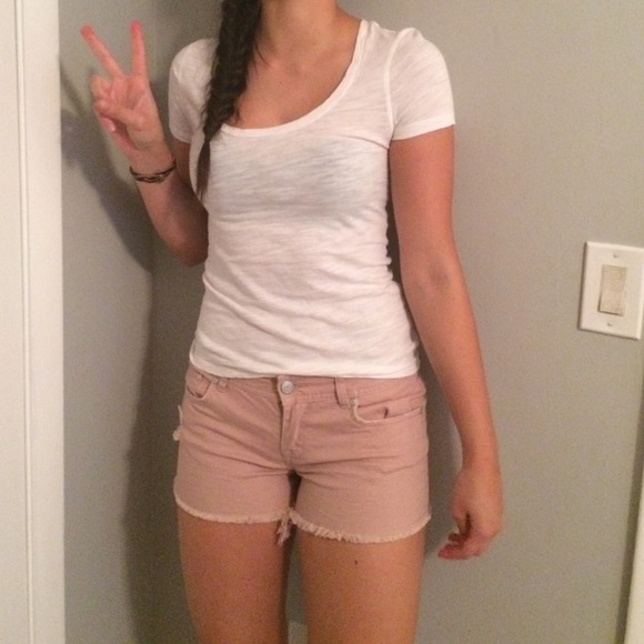 Blush colored festival shorts