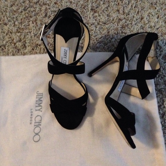 Real Jimmy Choo black strappy heals