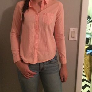 Peach button down