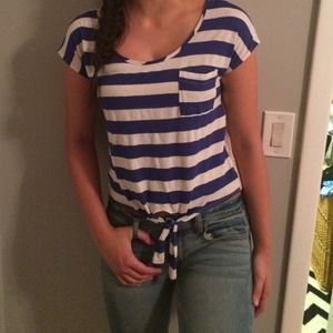 Navy and white striped tee