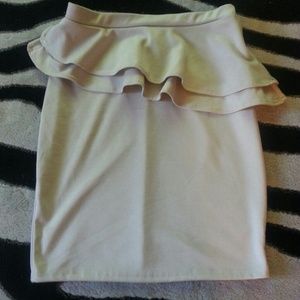Ruffle Beige Skirt