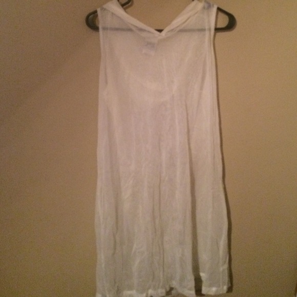 Sheer hooded swimsuit coverup dress