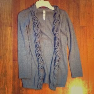 Gray ruffle cardigan