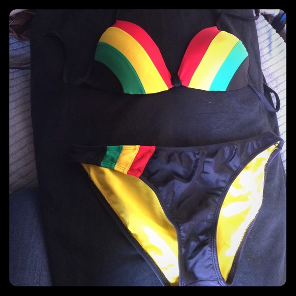 Rasta colored bikini