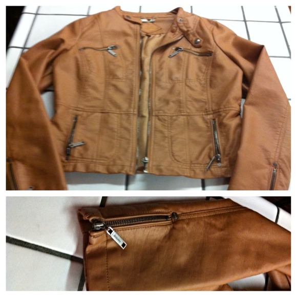 Brown leather jacket