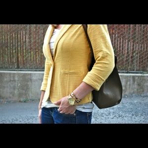 Caslon yellow knit blazer