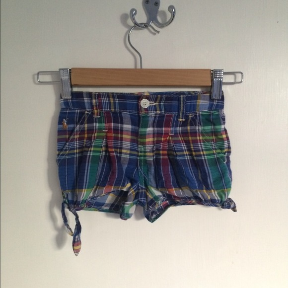 ✨RALPH LAUREN young girls plaid pattern shorts