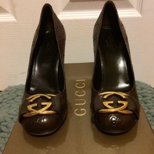 Gucci Dressage GG Cocoa Ladies Pumps