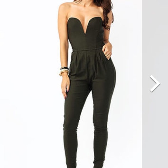 Black plunge jumpsuit