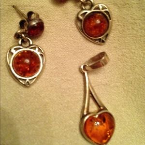 Earrings and pendant