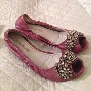 Vera Wang Lavender peep toe flats