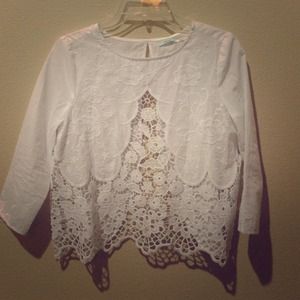 Urban outfitters white lace top