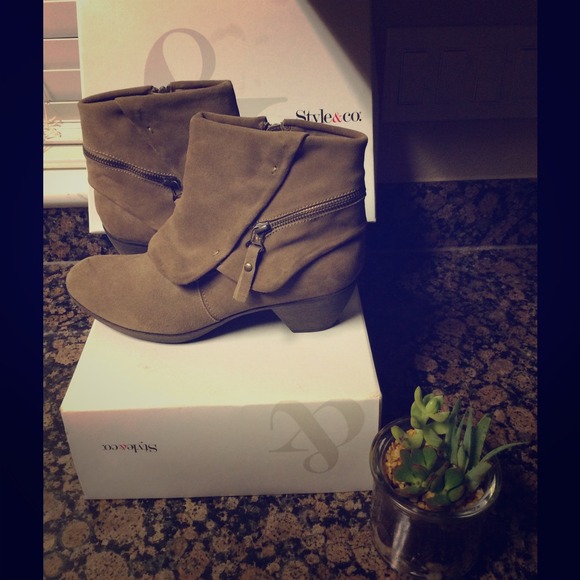 Style & Co. Shoes - Style & Company  tan suede boots
