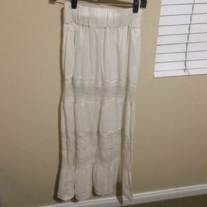 Free People ivory maxi skirt
