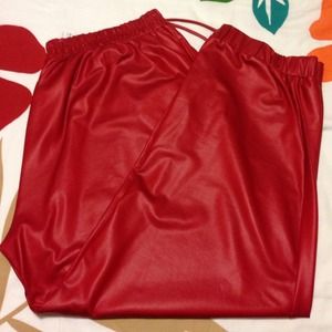 Plus Size Faux Leather Joggers