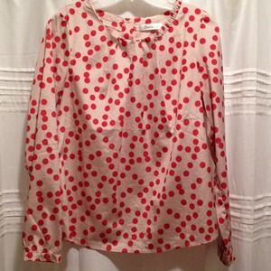 Red polka dot long sleeve blouse- make an offer!