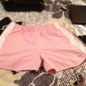 Nike shorts light pink w/ grey & white stripe
